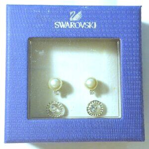 Swarovski Crystal Silver Earrings X 2 pairs